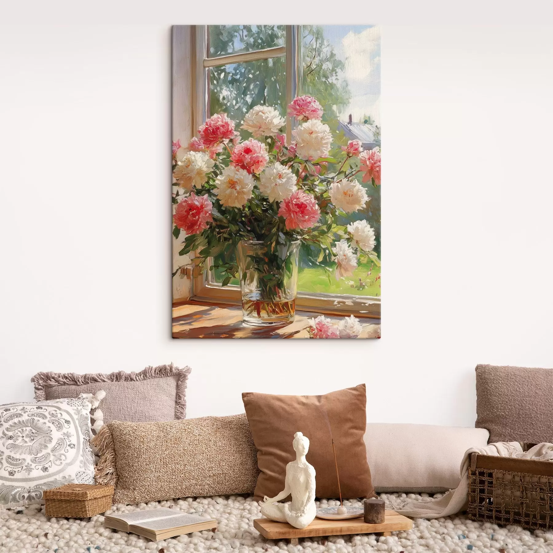 Fototapeta Bukiet na oknie w stylu farby olejnej s42978