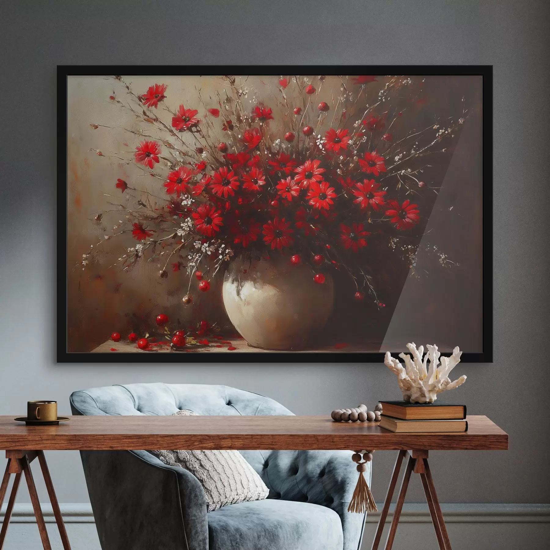 Fototapeta Czerwony bukiet w wazonie f42983