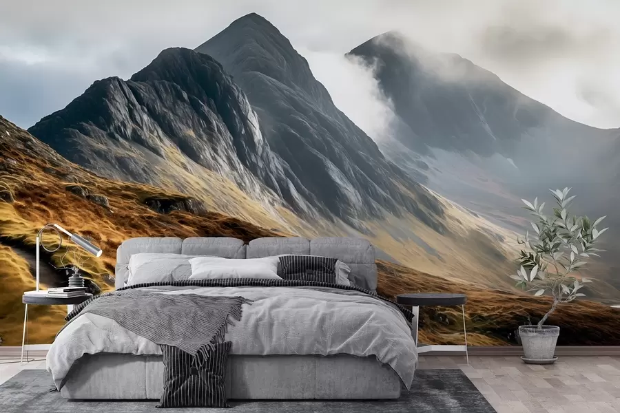 Fototapeta Skaliste zbocze góry Snowdon w stylu malarstwa olejnego w08808