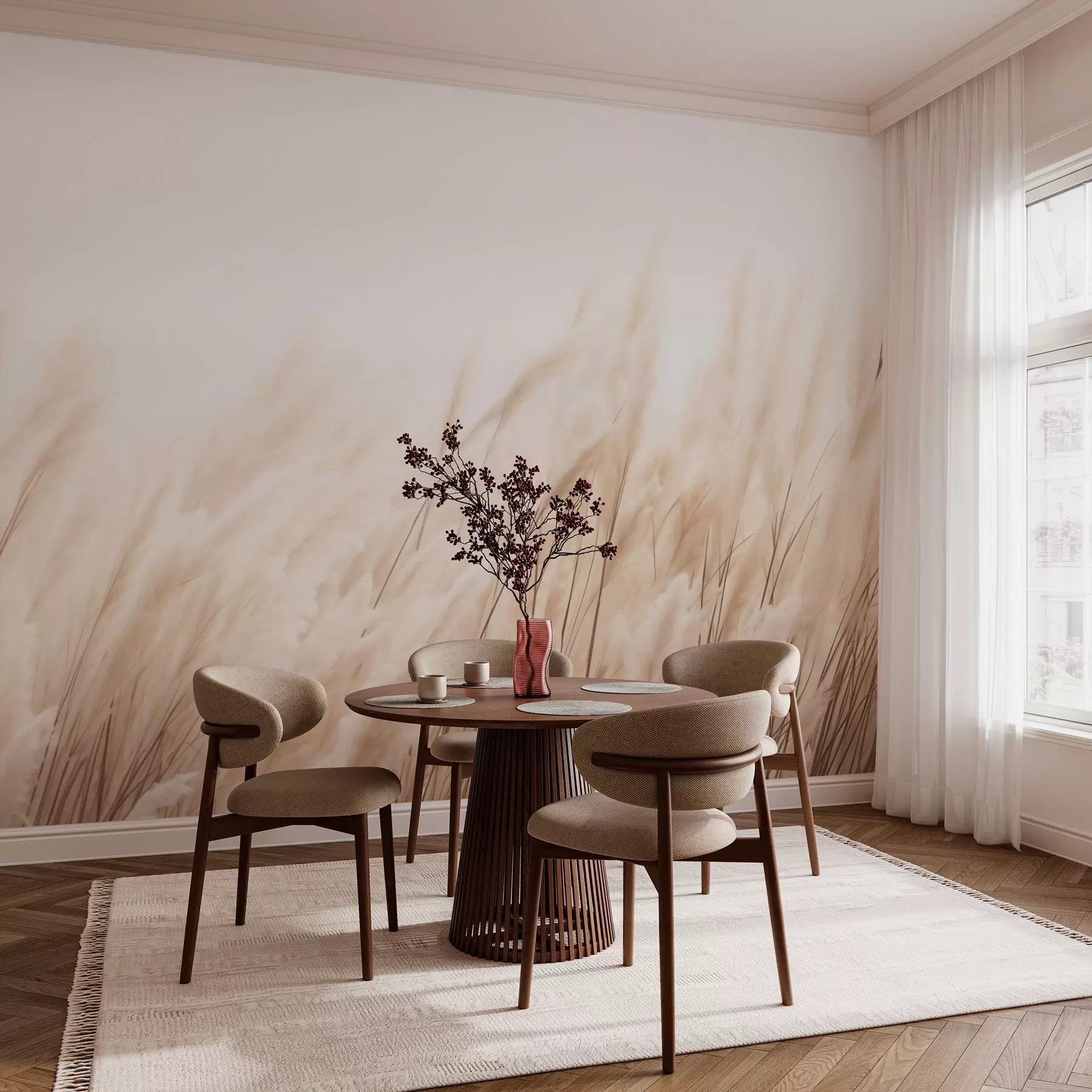 Fototapeta Kłoski w pastelowych beżowych kolorach w03244