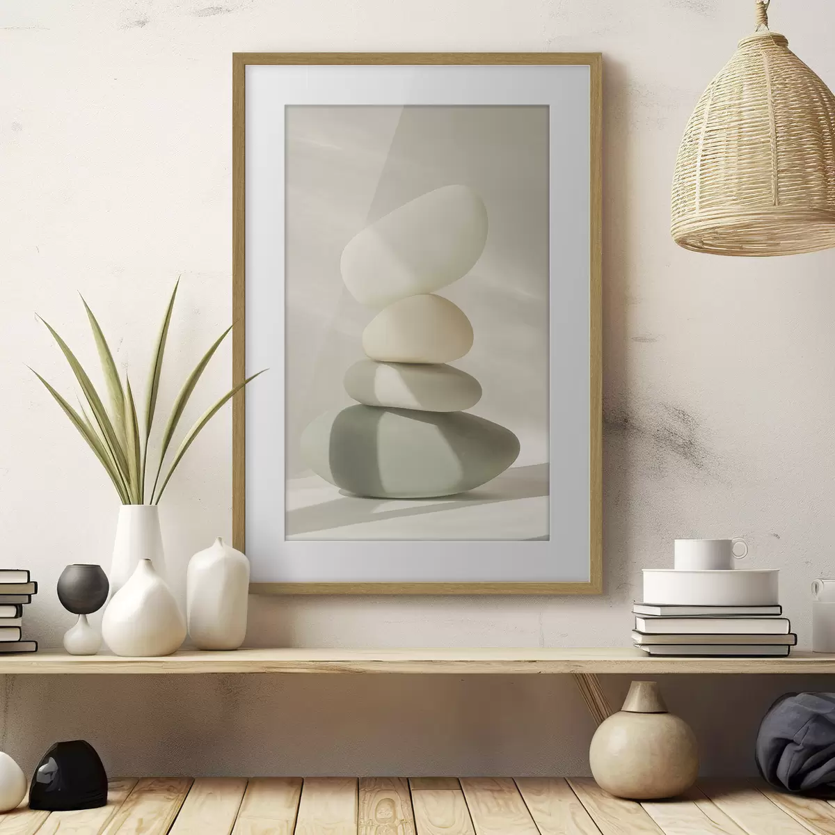 Plakat Realistyczne kamienie, pastelowe kolory, naturalne oświetlenie f43049
