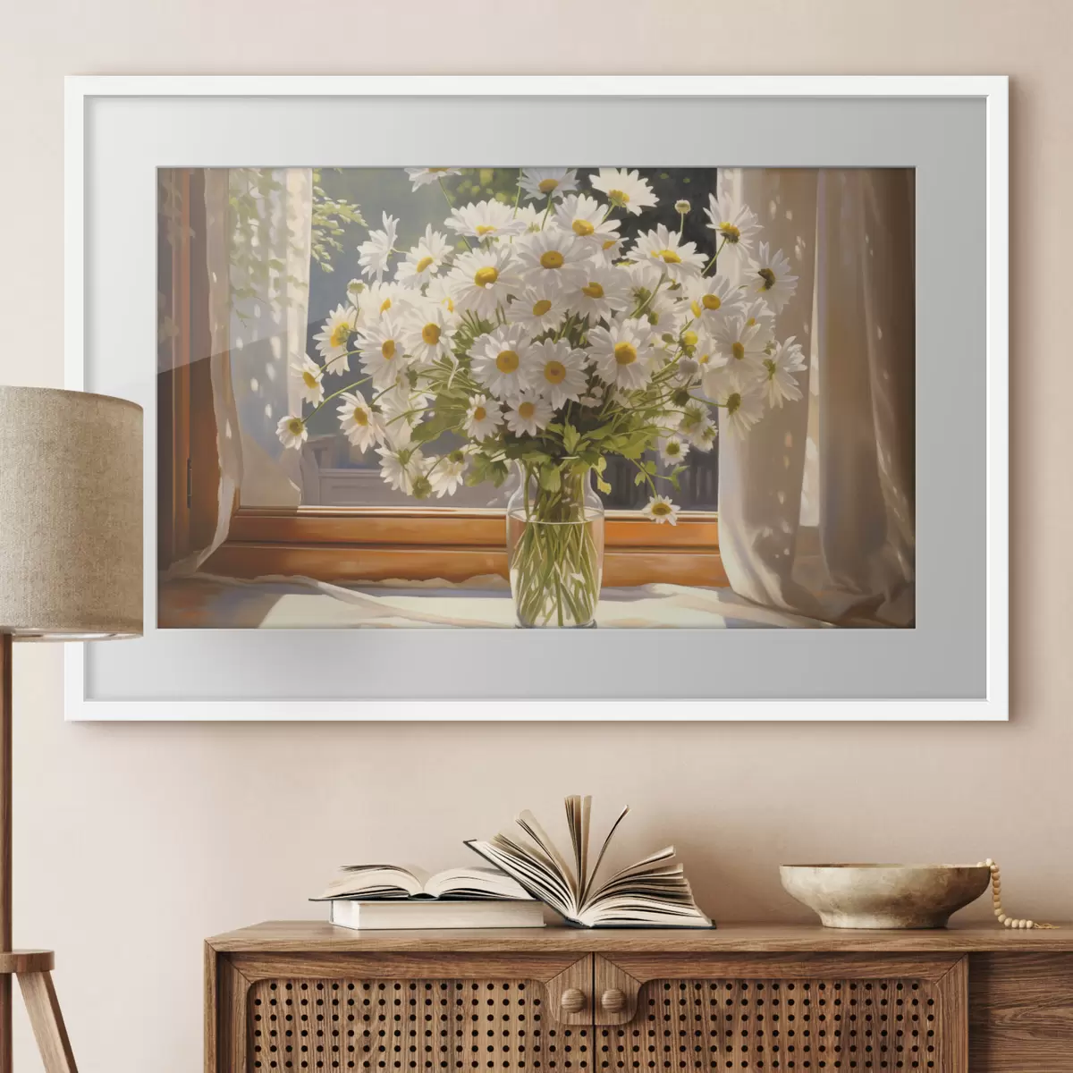 Plakat Stokrotki przy oknie f43171