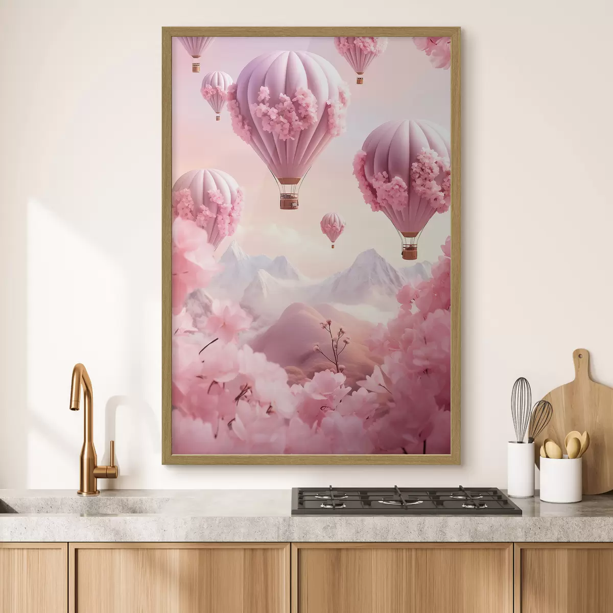 Plakat Różowe balony w górach f43121