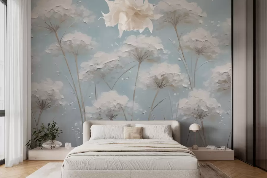 Fototapeta białe kwiaty w03304