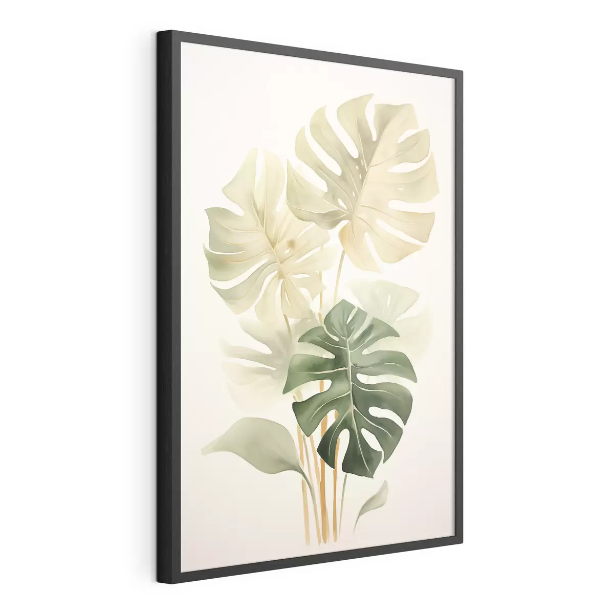 Plakat Liście Monstera, imitacja akwareli f43209