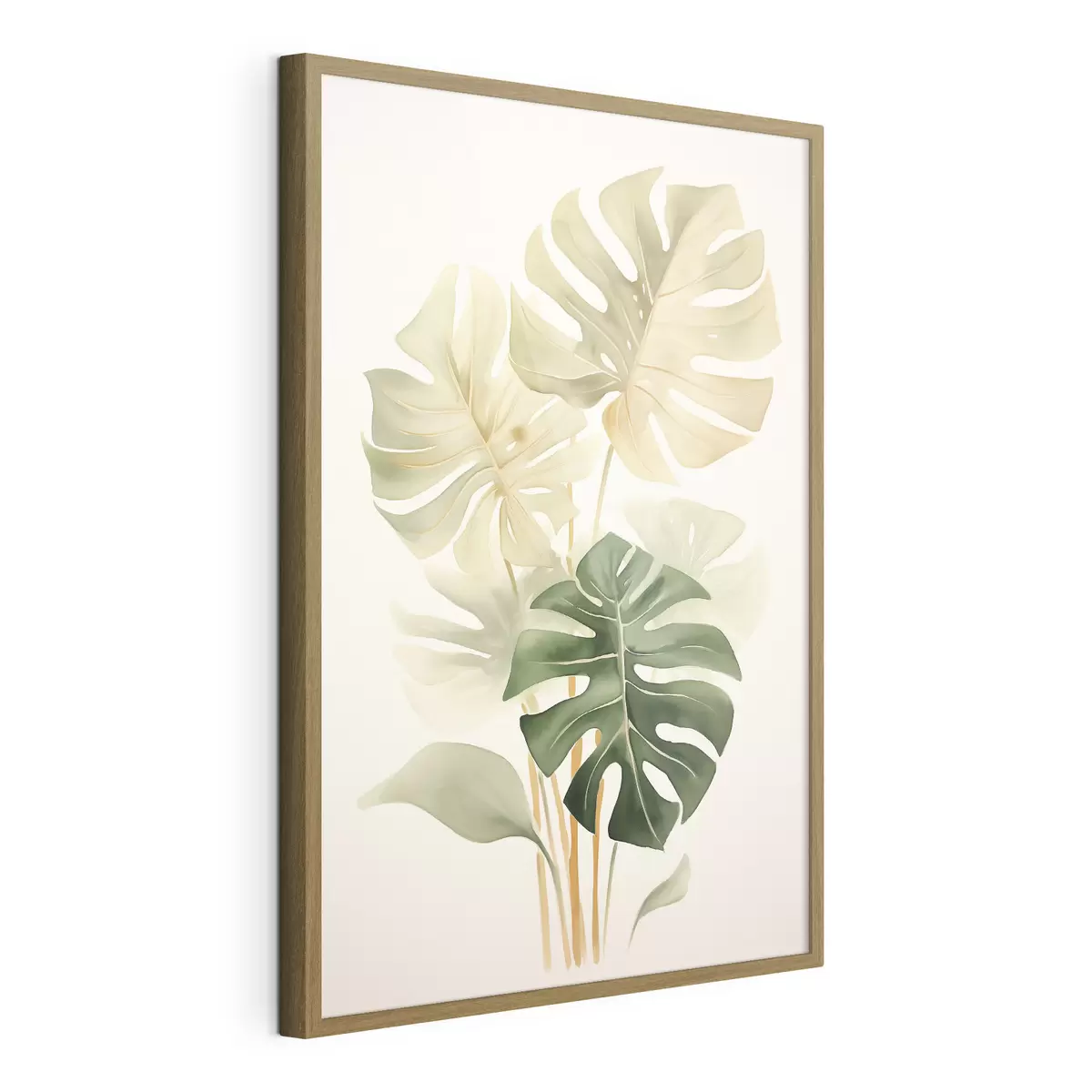 Plakat Liście Monstera, imitacja akwareli f43209