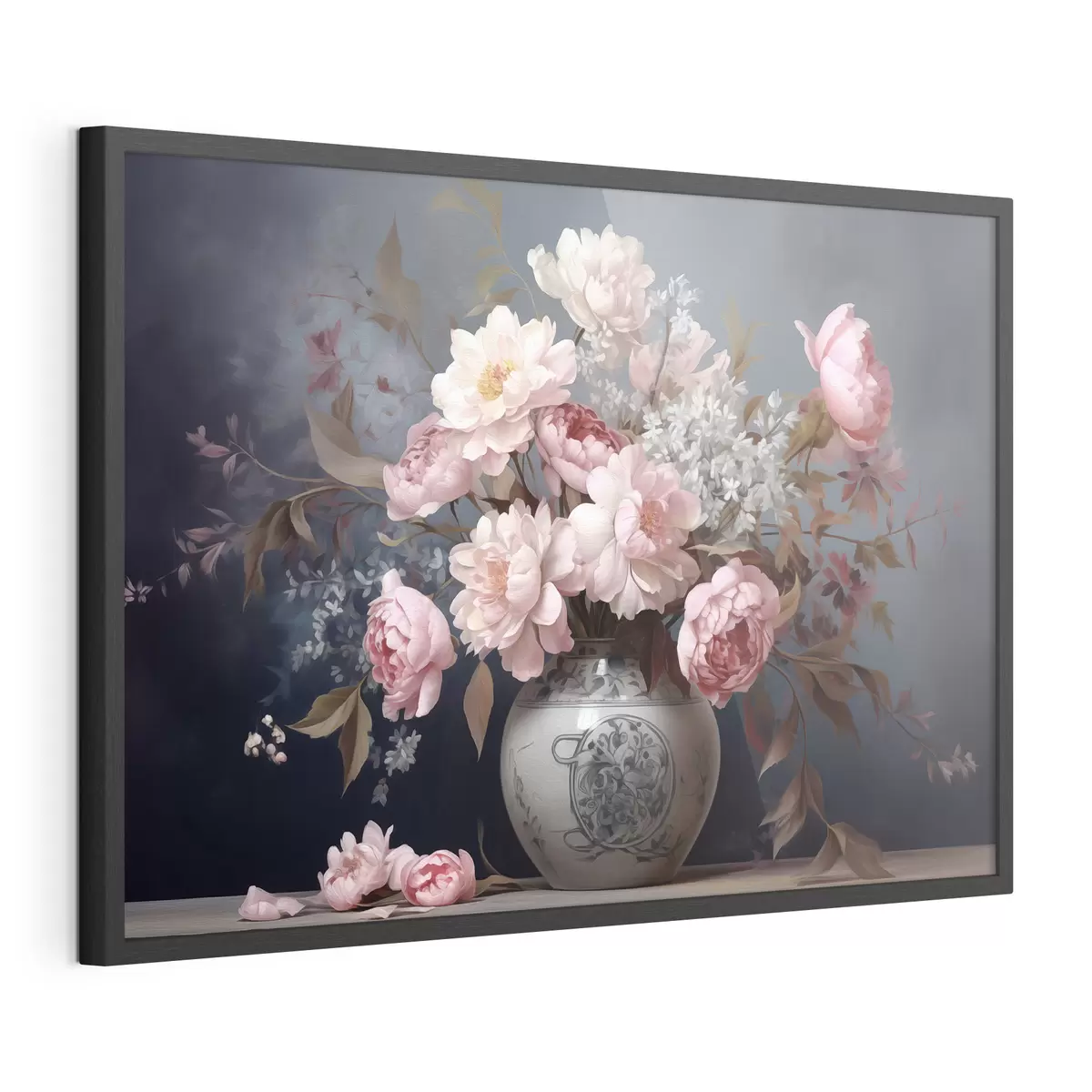 Plakat Vintage wazon z kwiatami f43038