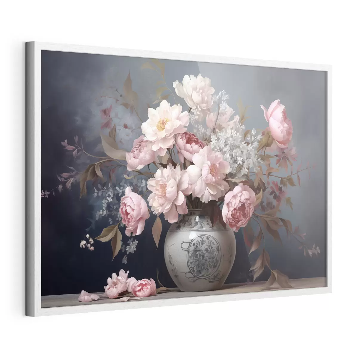 Plakat Vintage wazon z kwiatami f43038