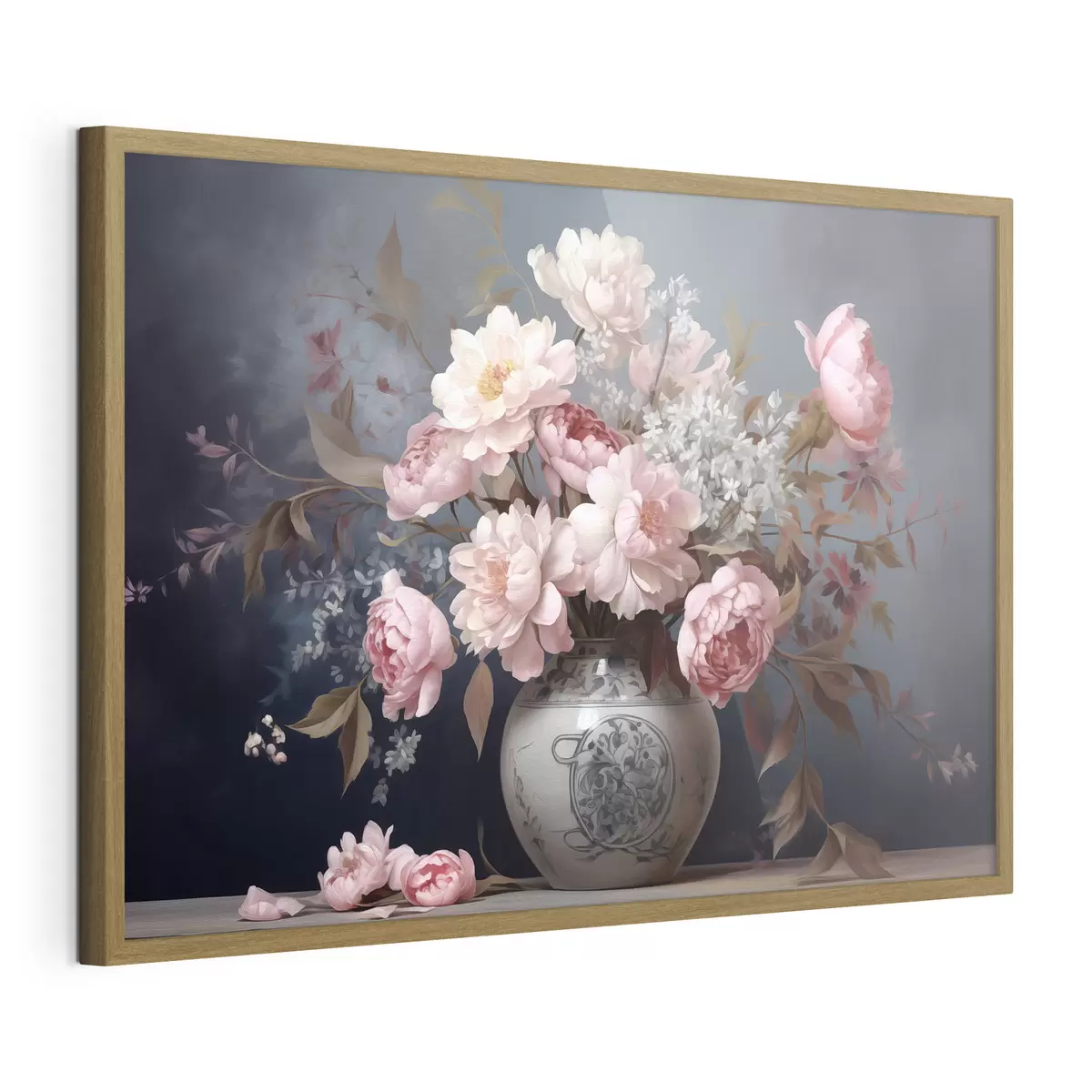 Plakat Vintage wazon z kwiatami f43038