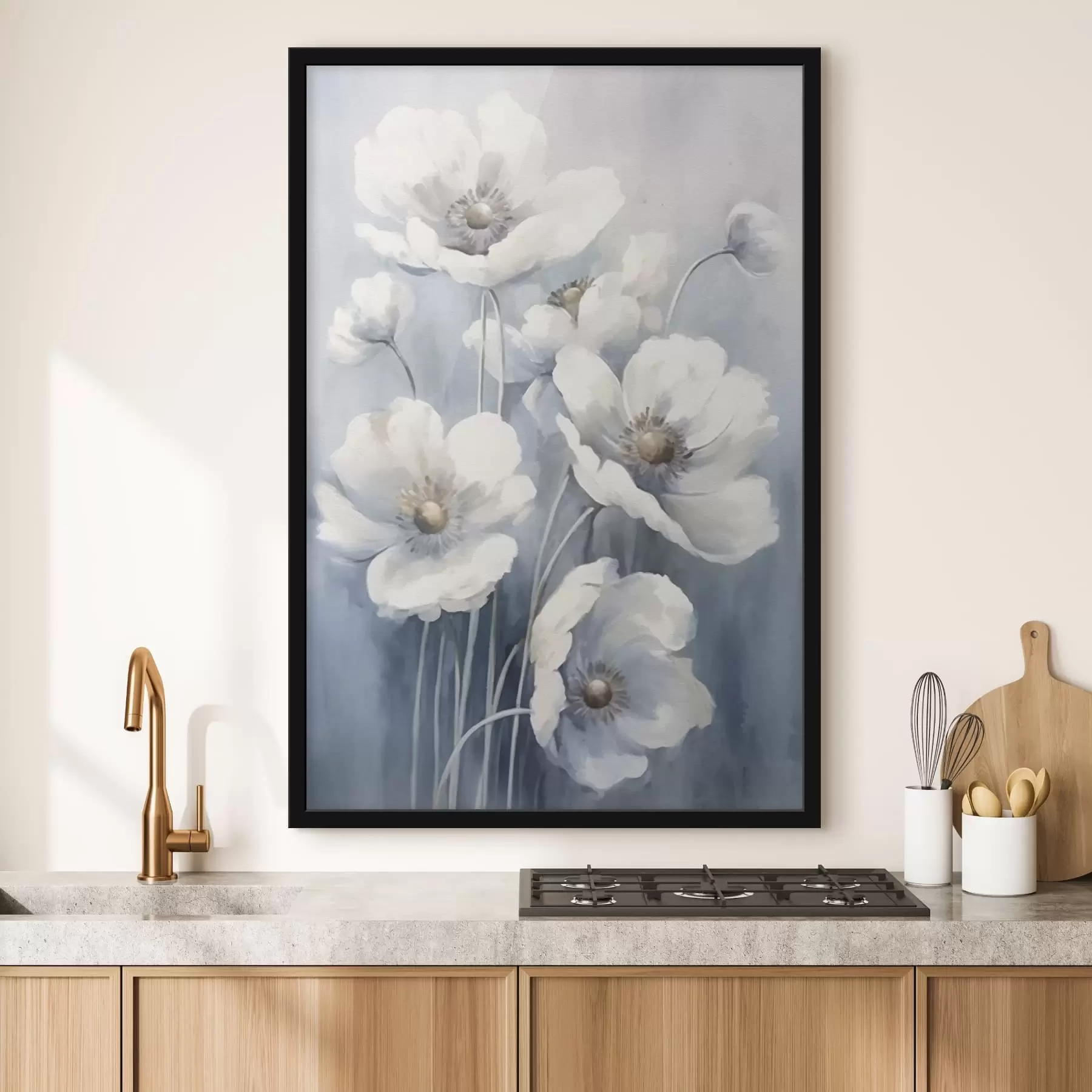 Fototapeta Białe kwiaty w stylu vintage f43046