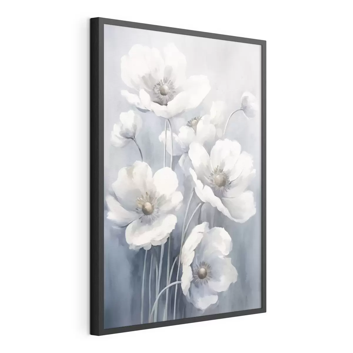 Plakat Białe kwiaty w stylu vintage f43046