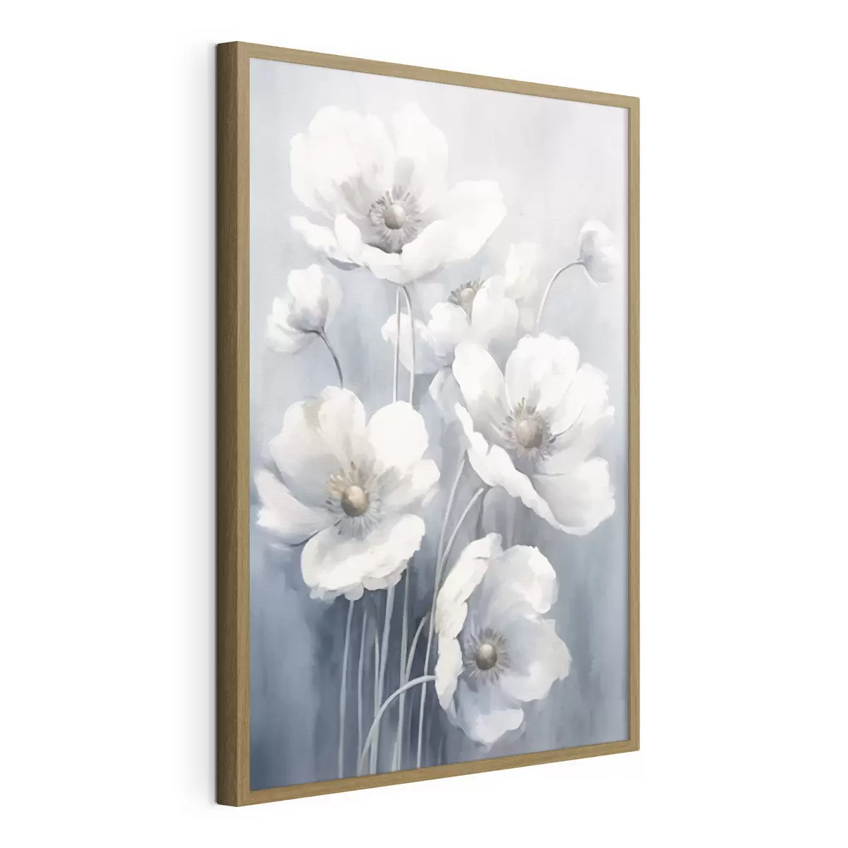 Plakat Białe kwiaty w stylu vintage f43046
