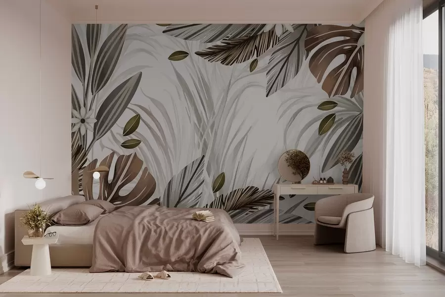 Fototapeta Tropikalna roślinność w naturalnych odcieniach w03261