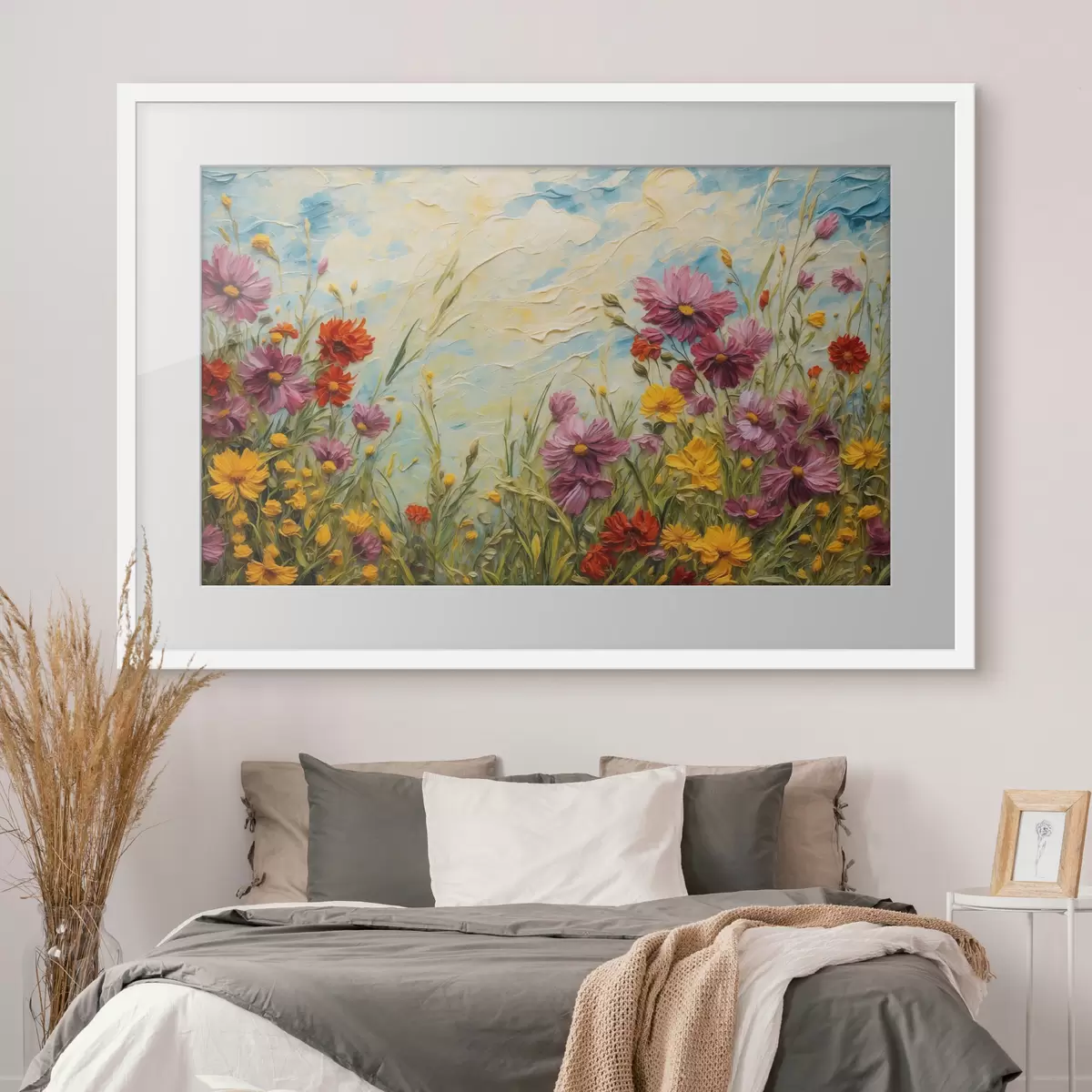 Plakat Pole kwiatów w stylu malarstwa olejnego f43102