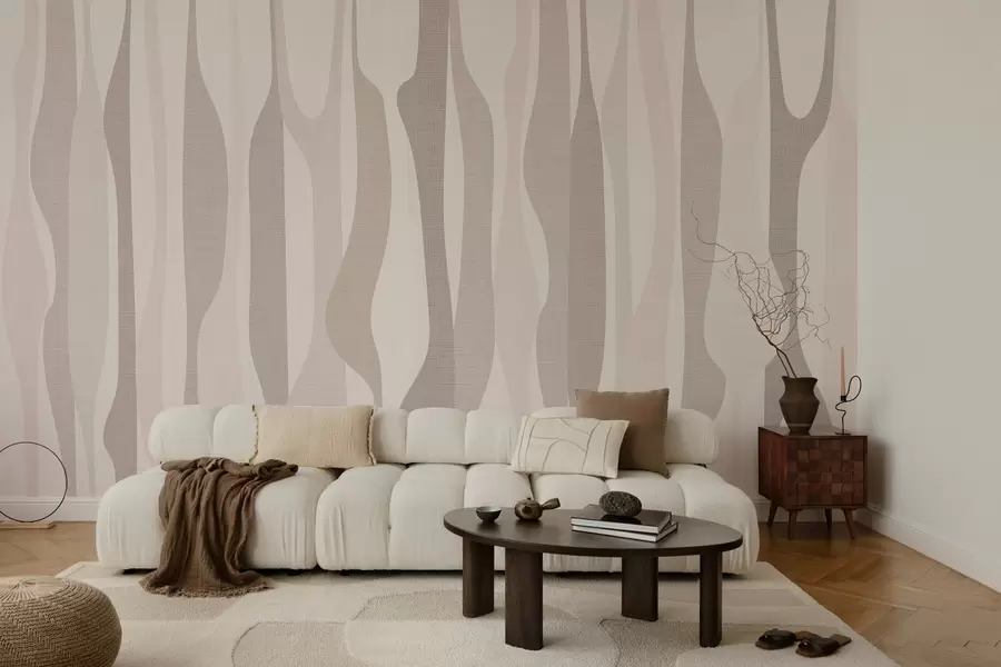 Fototapeta nowoczesne abstrakcyjne kształty w ciepłych odcieniach beżu w03283