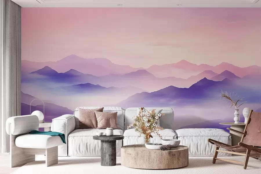 Fototapeta Zamglone sylwetki gór w03367