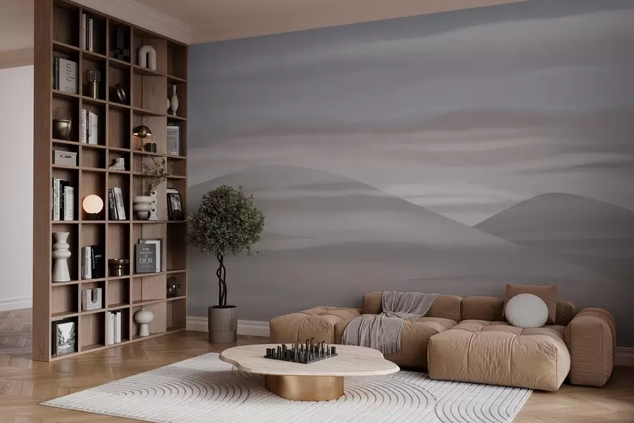 Fototapeta Wzgórza i chmury, spokojny krajobraz w03288