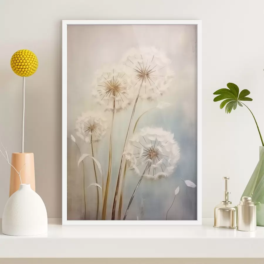Fototapeta Delikatne mlecze na pastelowym tle f43279