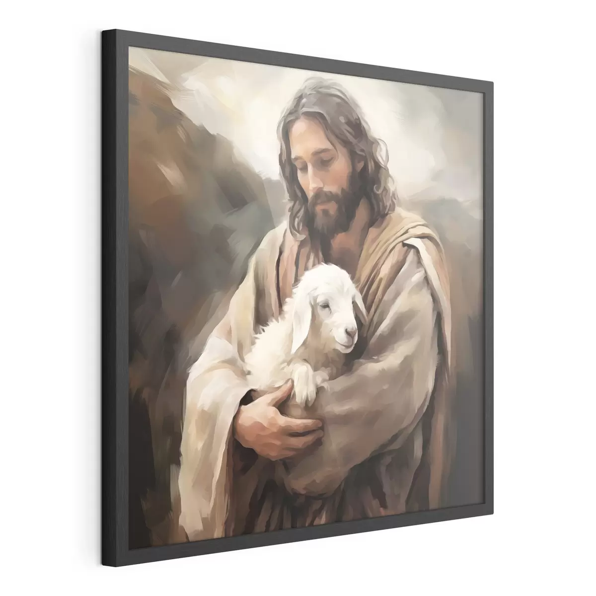 Plakat Jezus z barankiem f43356