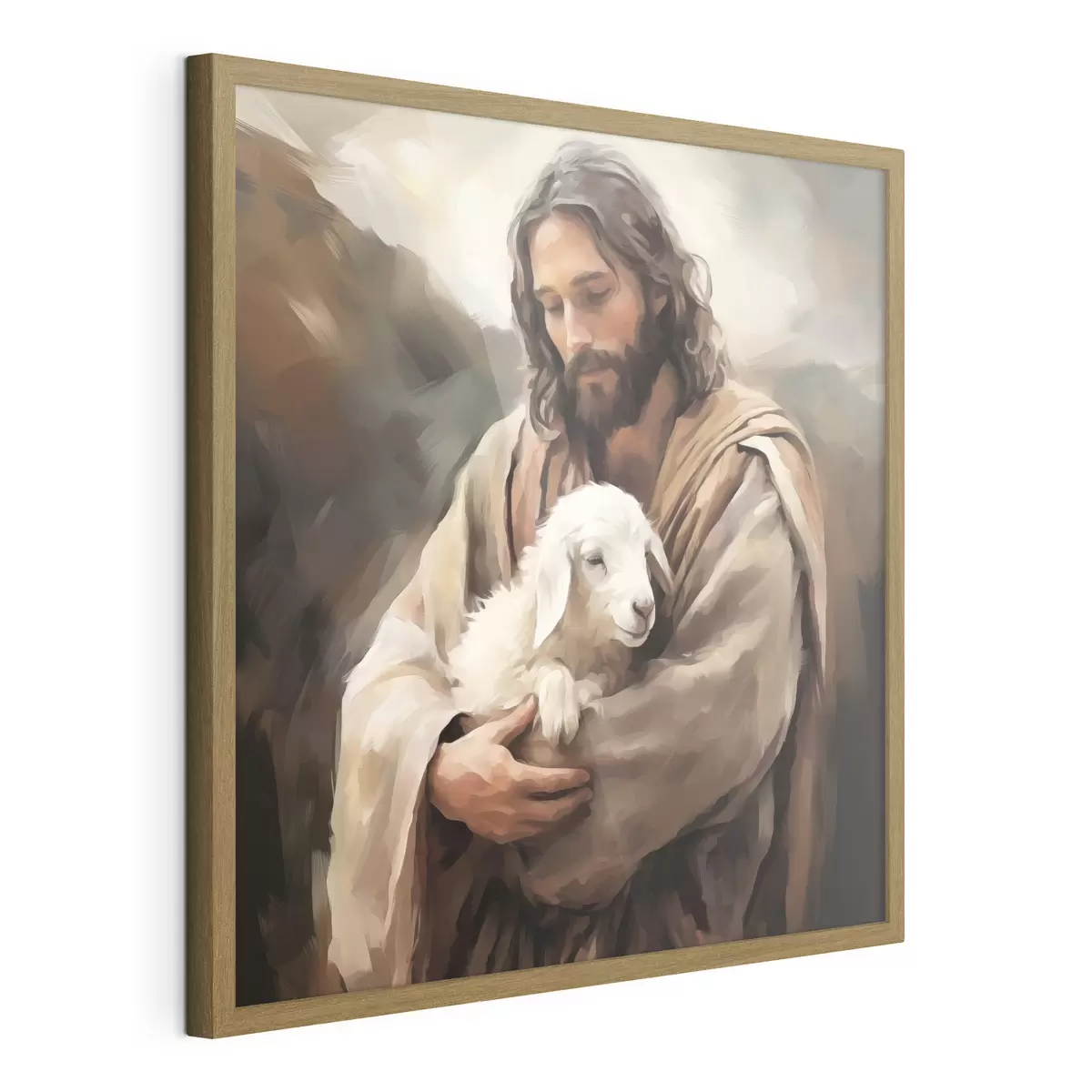 Plakat Jezus z barankiem f43356