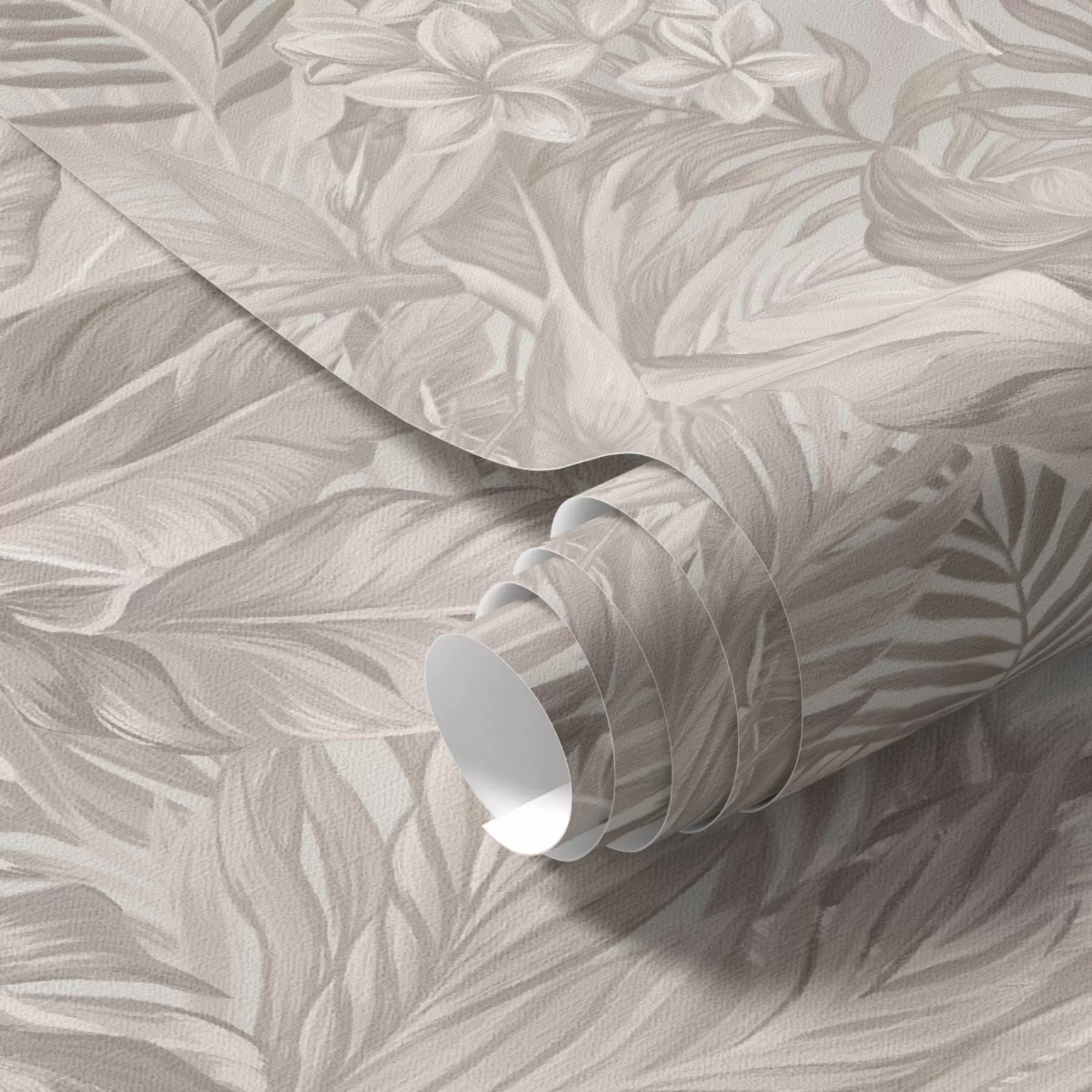 Fototapeta Tropikalne kwiaty i liście w pastelowych kolorach a00024