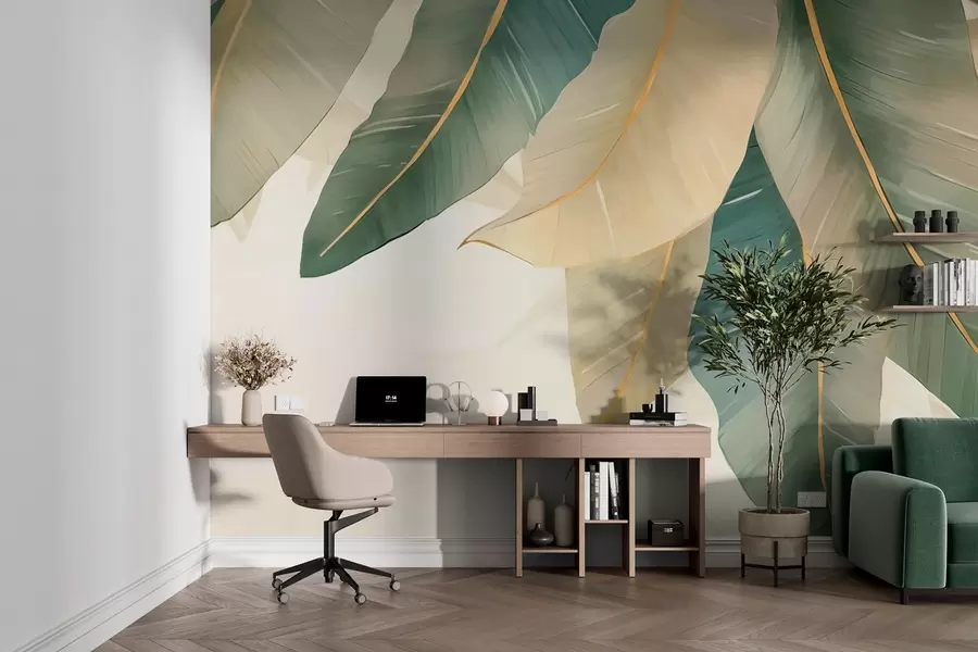 Fototapeta Zielone liście tropikalne w03433