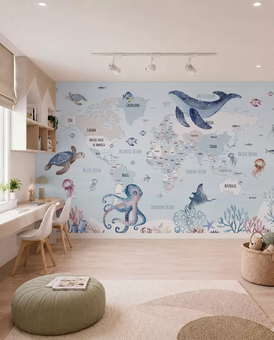 Fototapeta Oceaniczny atlas po angielsku w03526