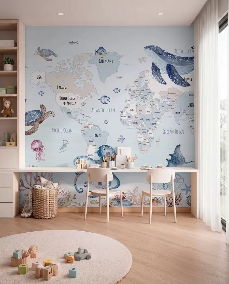 Fototapeta Oceaniczny atlas po angielsku w03526