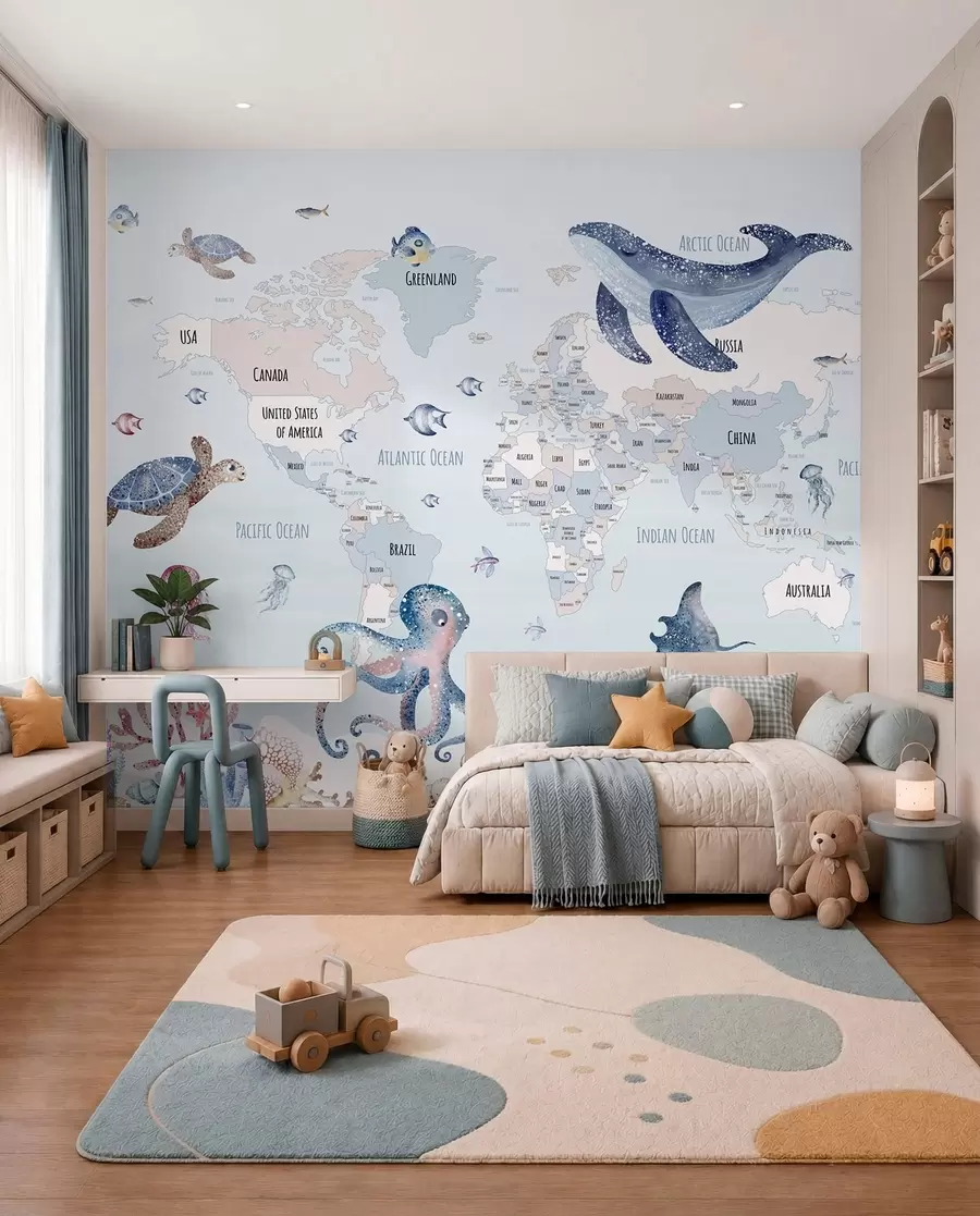 Fototapeta Oceaniczny atlas po angielsku w03526
