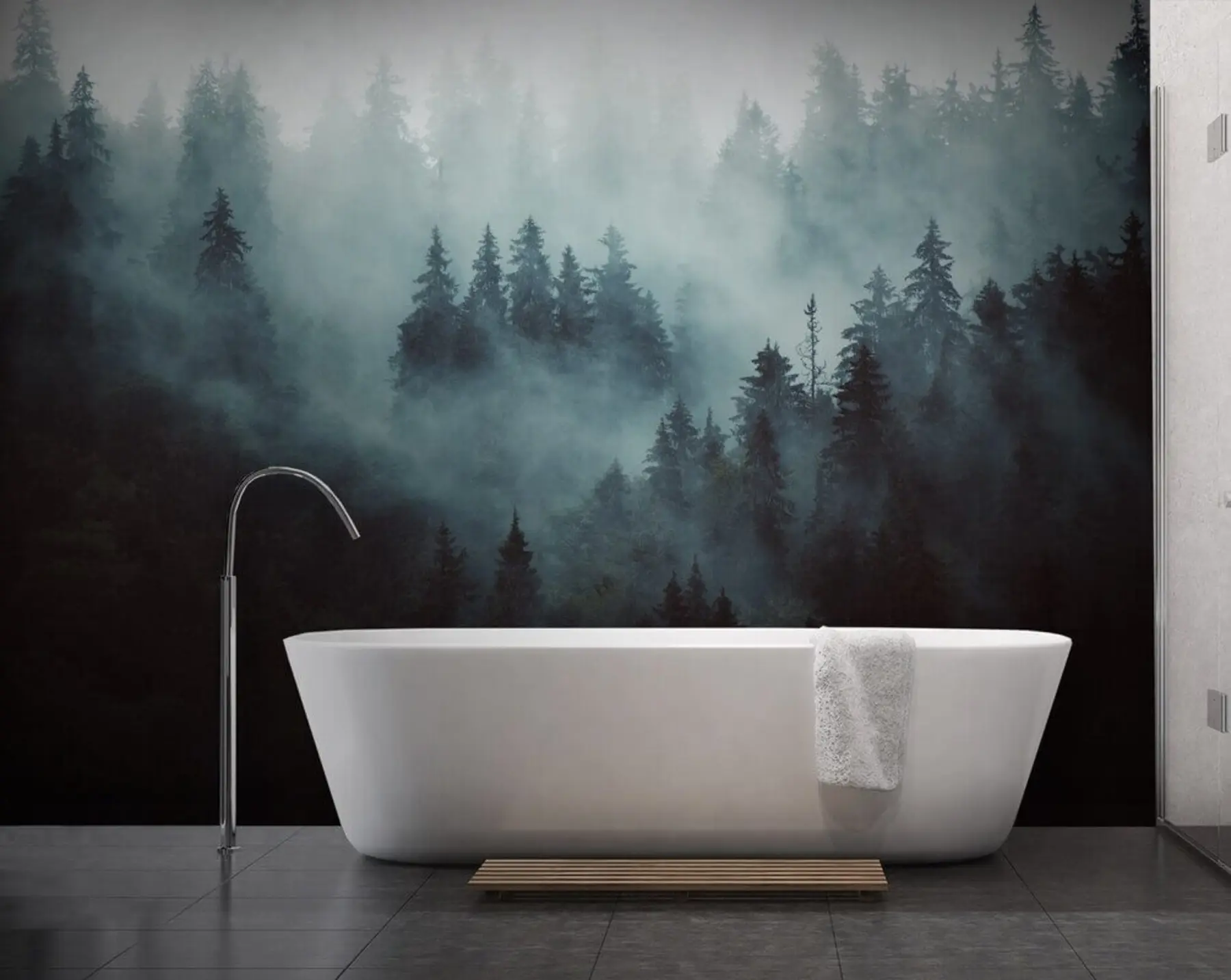 Fototapeta Piękny las we mgle u54118