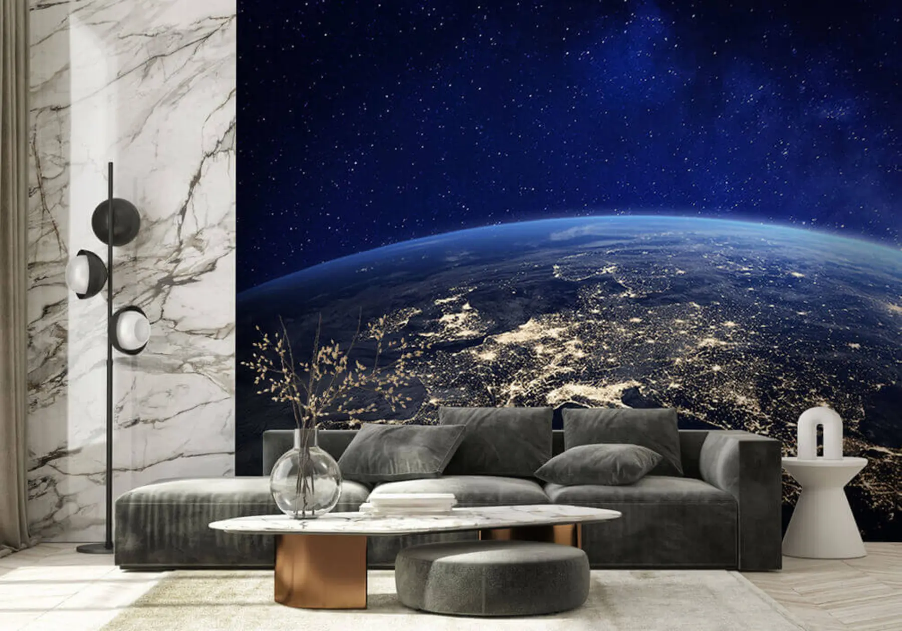 Fototapeta Nocna Ziemia, widok ze stratosfery u62035