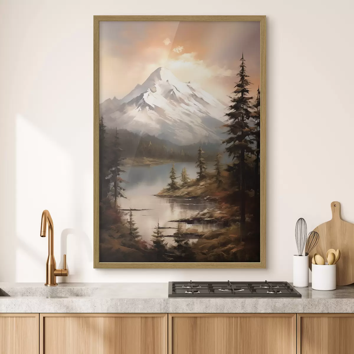 Plakat Naturalny widok na góry, rzekę f43543
