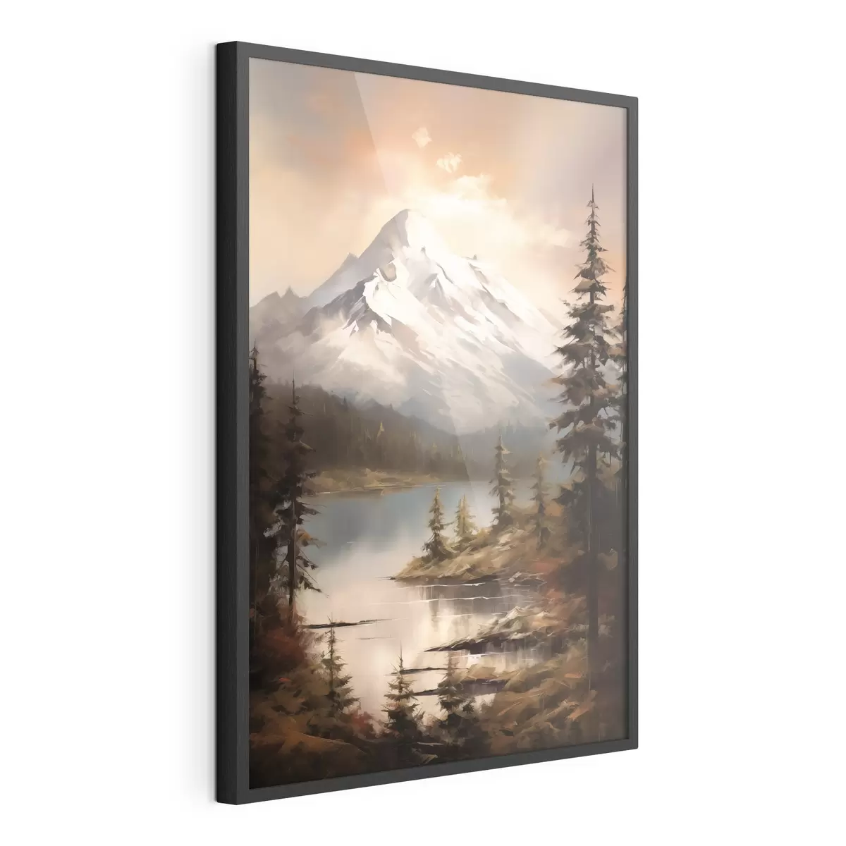 Plakat Naturalny widok na góry, rzekę f43543