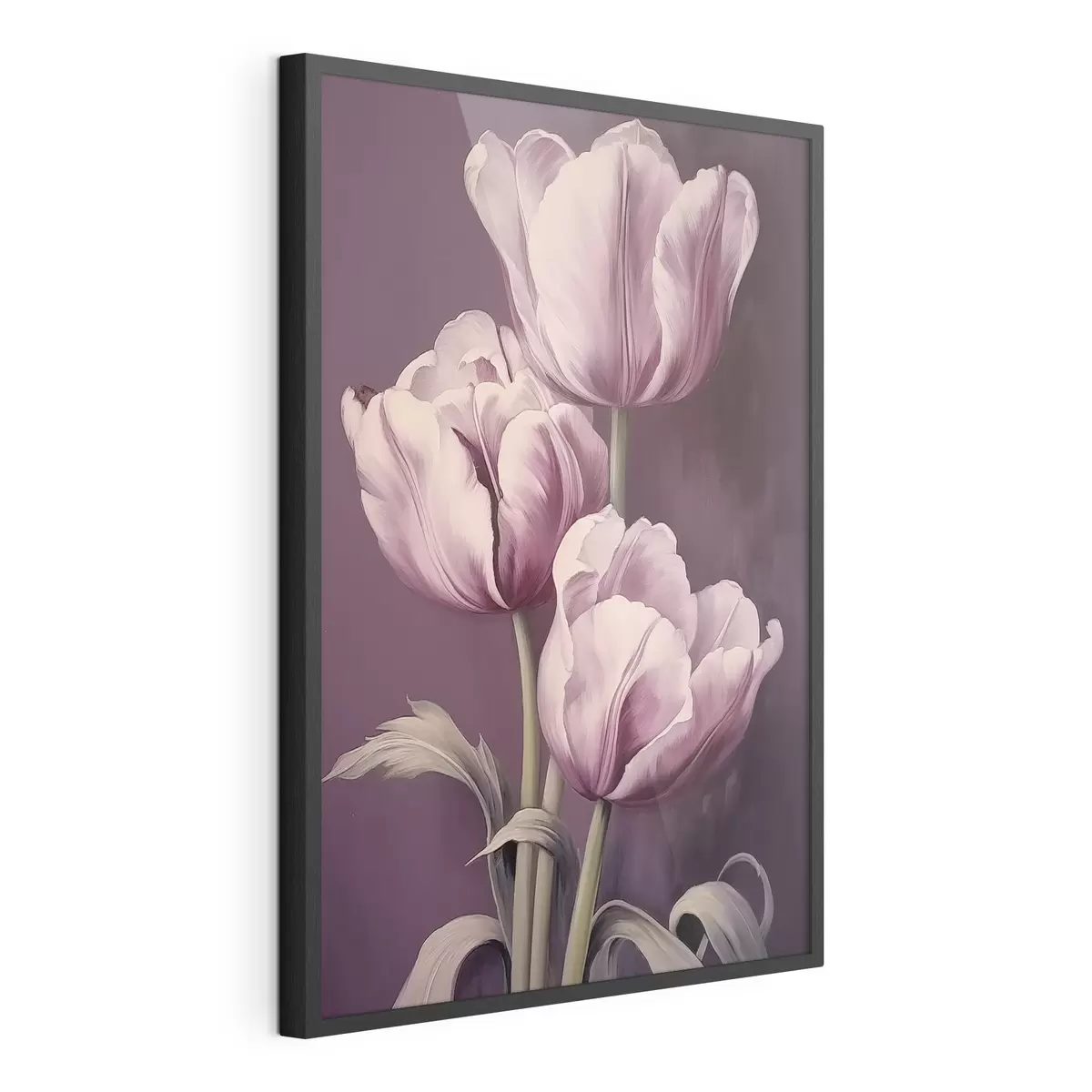 Plakat Eleganckie tulipany na fioletowym tle f43513