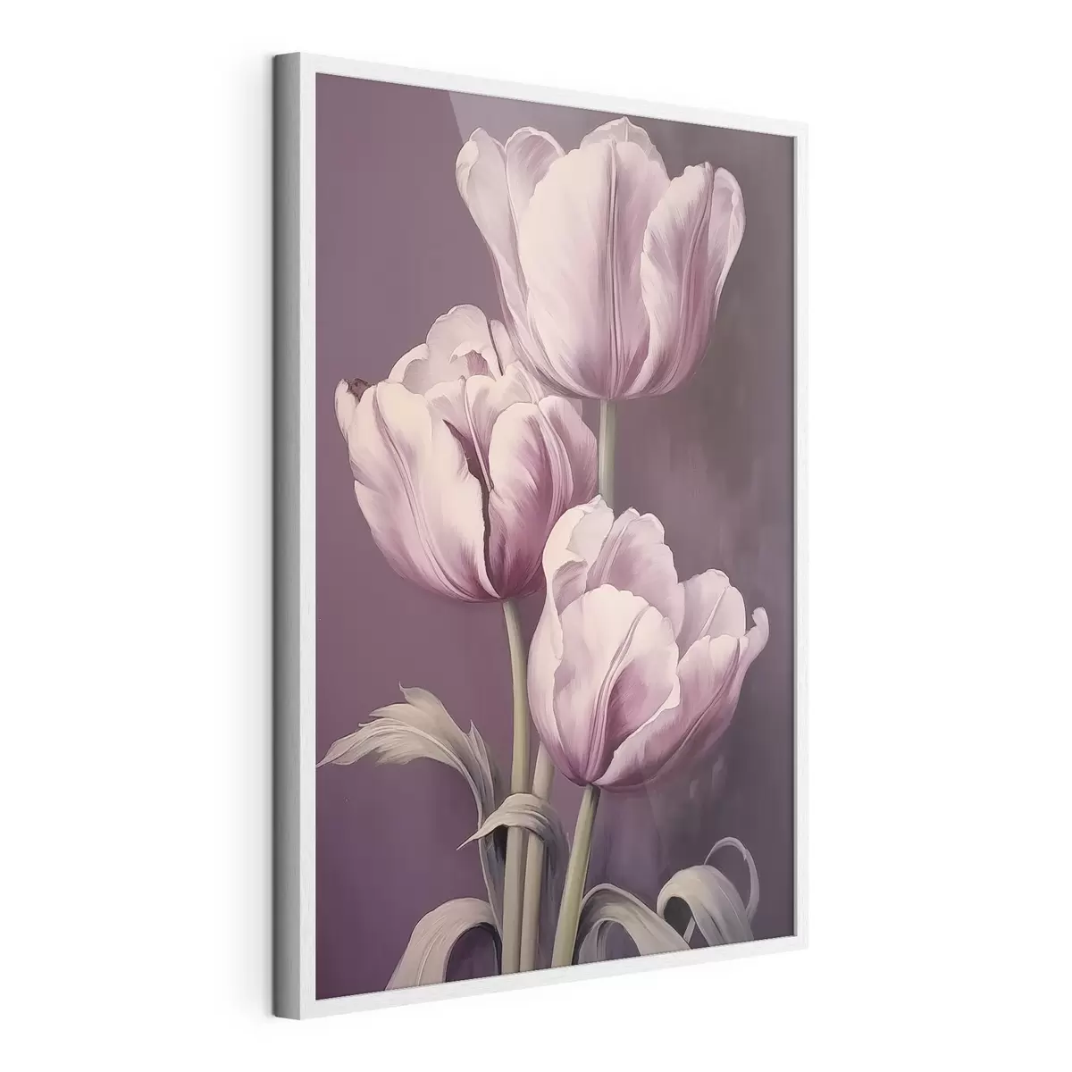 Plakat Eleganckie tulipany na fioletowym tle f43513