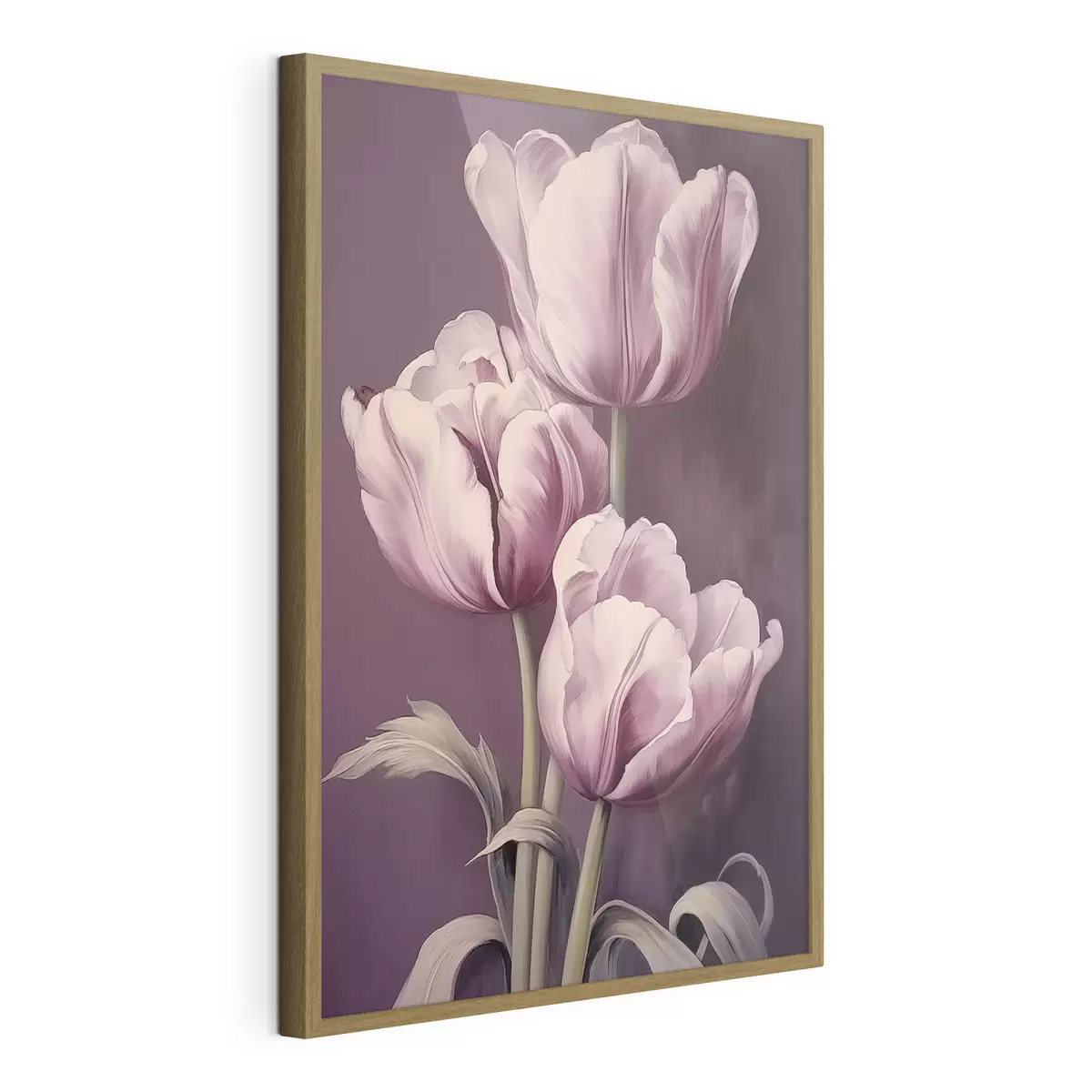 Plakat Eleganckie tulipany na fioletowym tle f43513