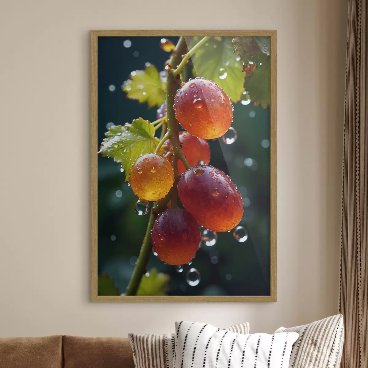 Plakat Winogrona z kroplami rosy f43872