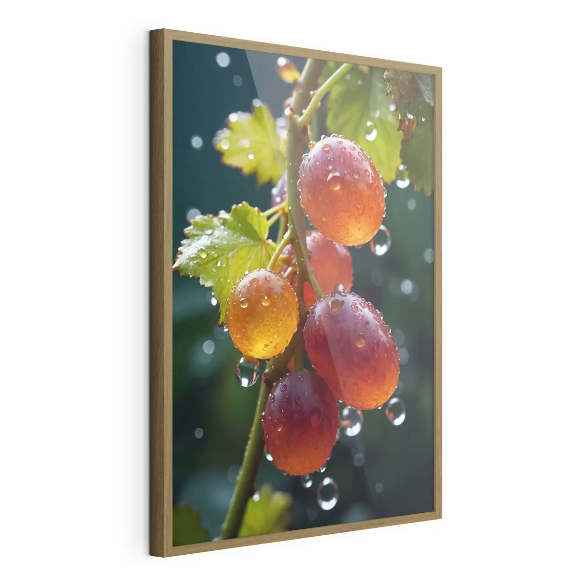 Plakat Winogrona z kroplami rosy f43872