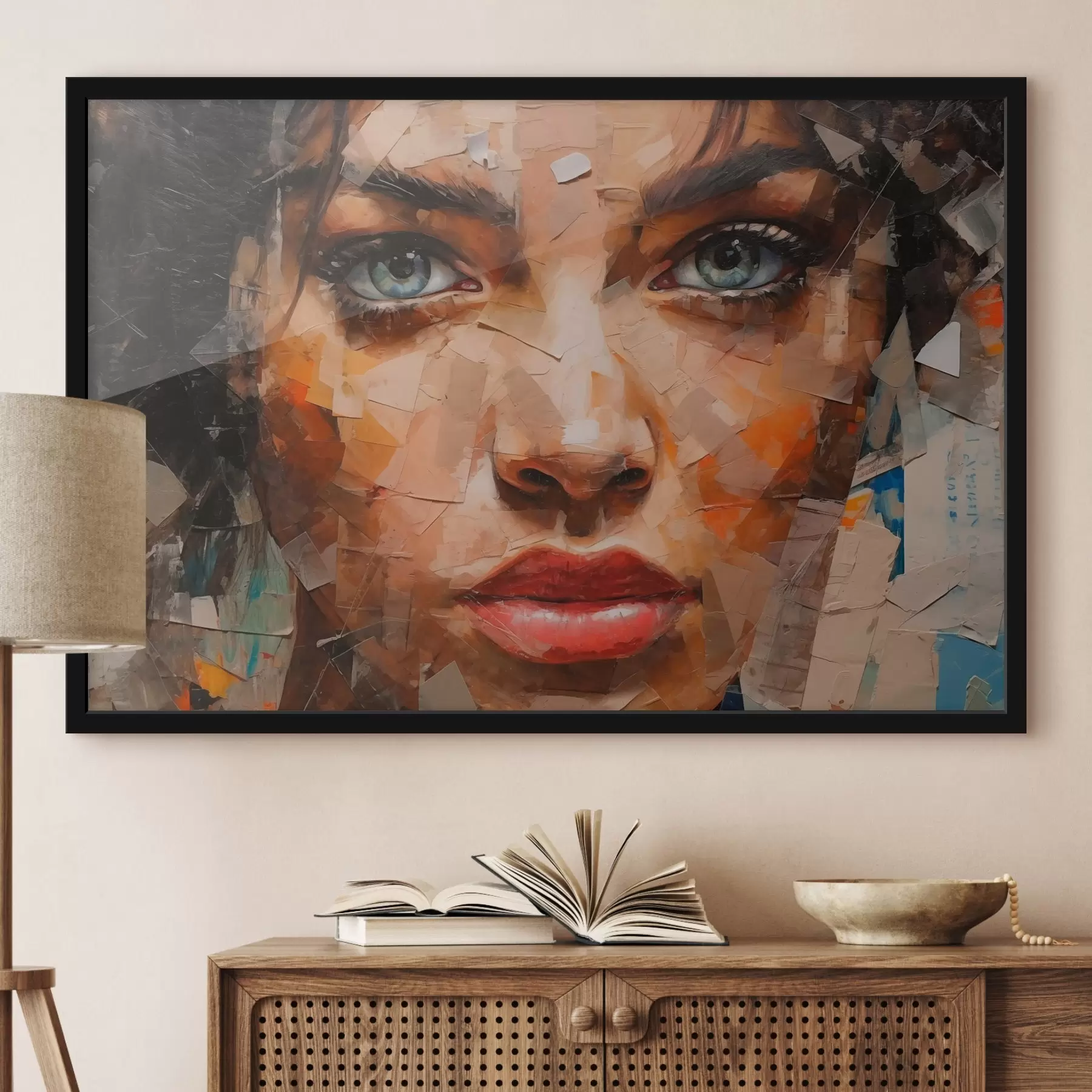 Fototapeta Twarz dziewczynki wykonana z gazet f43467