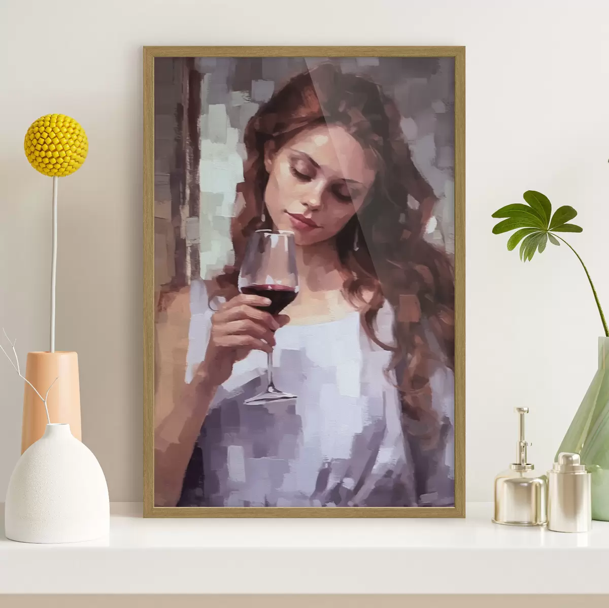 Plakat Dziewczyna z winem f43936