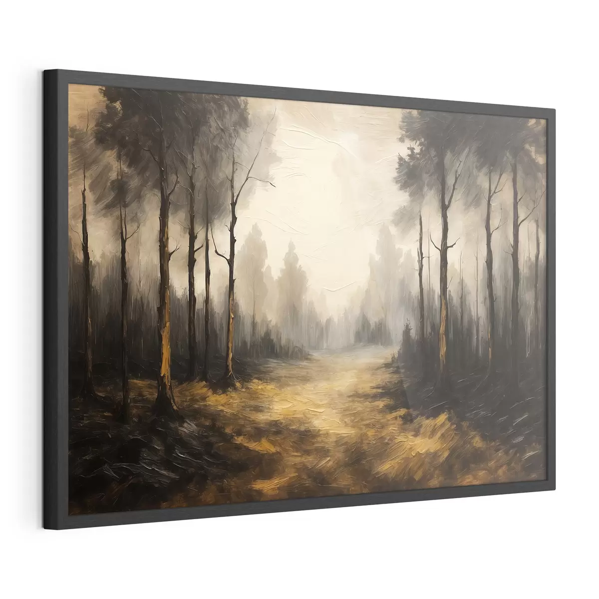 Plakat Czarny las w stylu malarstwa akrylowego f43448