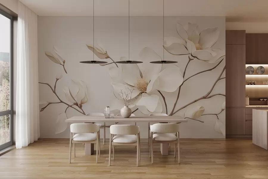 Fototapeta Kwiaty magnolii w delikatnych pastelowych odcieniach w03645