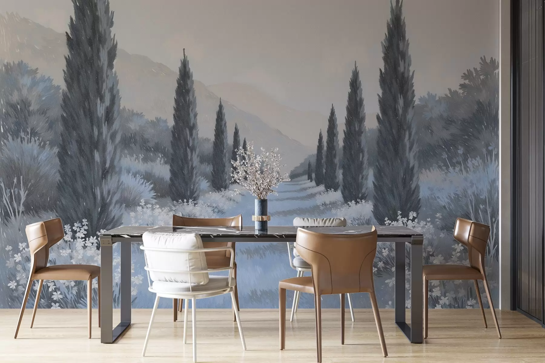 Fototapeta Ogród namalowany w stylu olejnym w03662v2