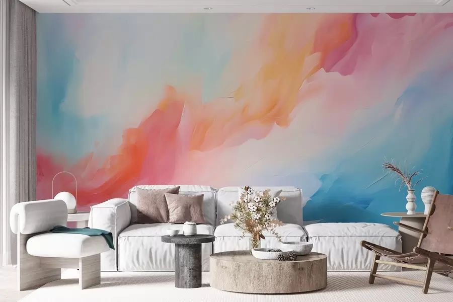 Fototapeta Abstrakcja kolorowych kwiatów w stylu malarskim w09000