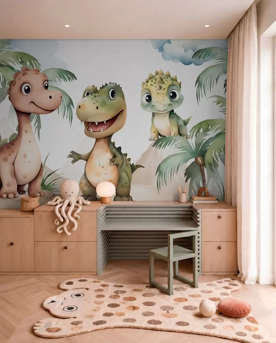 Fototapeta Trzy małe dinozaury w03675