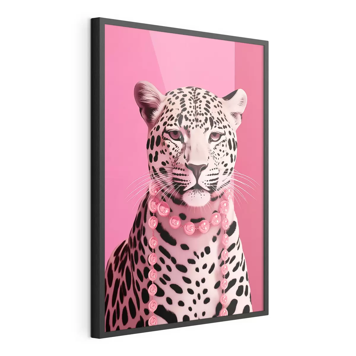 Plakat Lampart w różu f43976