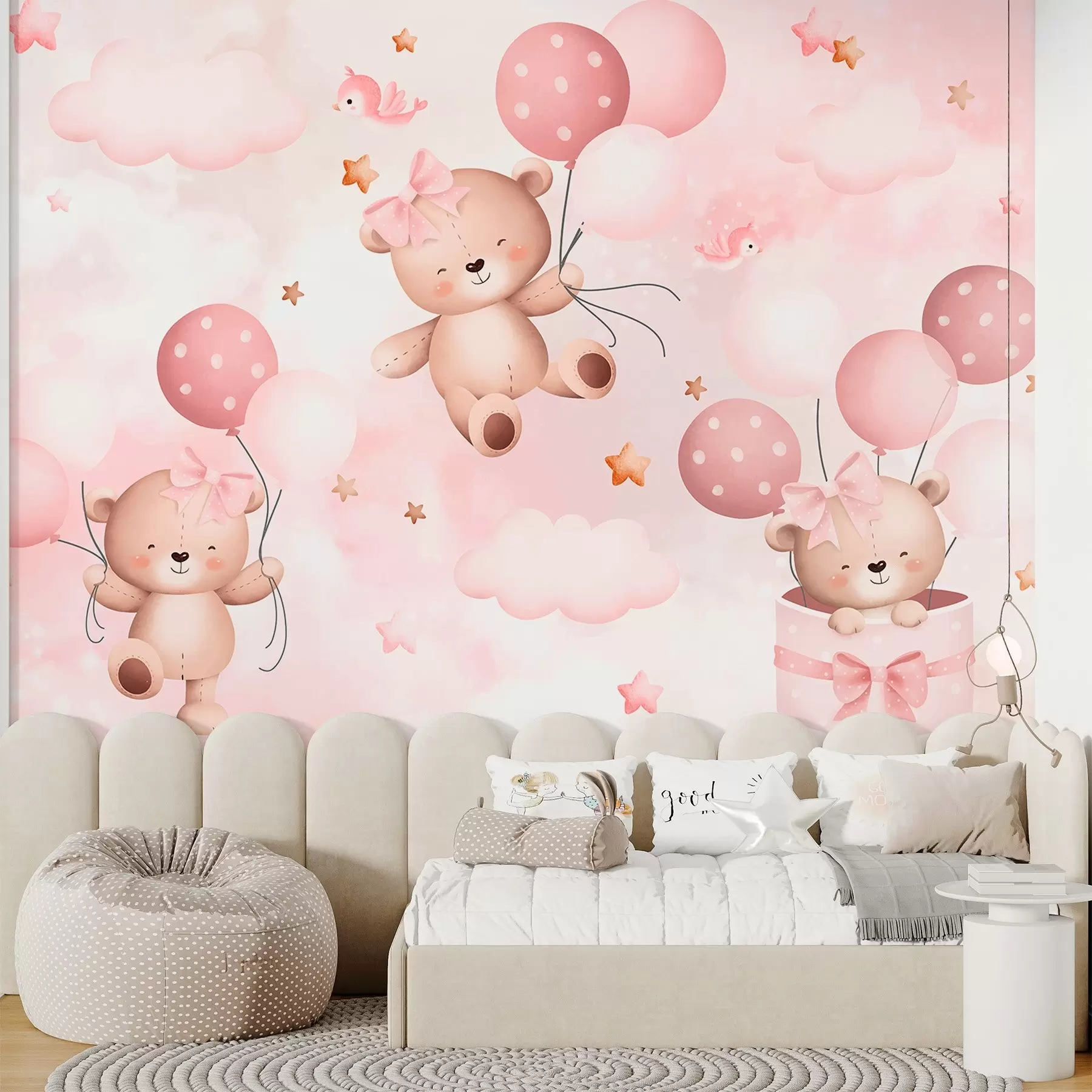 Fototapeta Niedźwiedzie z balonami w03680