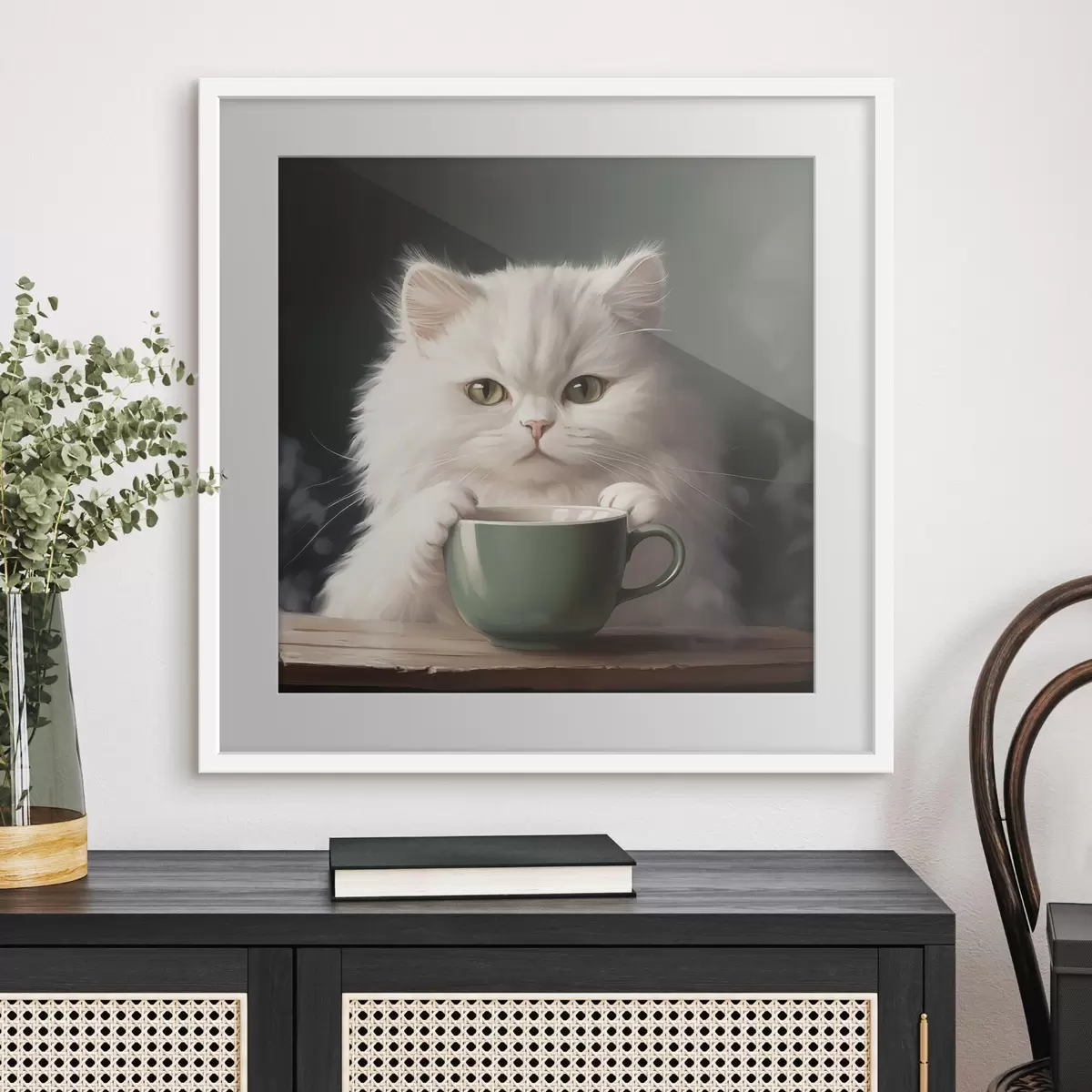 Plakat Herbata z kotem f44032