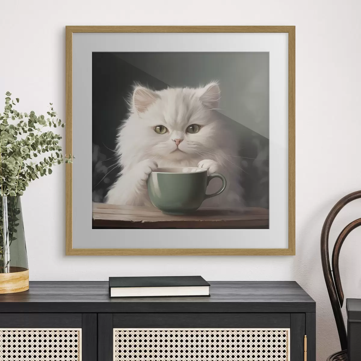 Plakat Herbata z kotem f44032