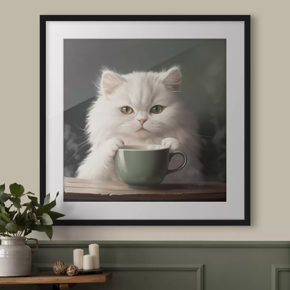 Plakat Herbata z kotem f44032
